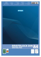 STYLEX® Briefblock 40015, DIN A4, liniert, 1 Block = 50...