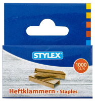 STYLEX® Heftklammern 31100, 24/6, verkupfert, 1 Packung =...
