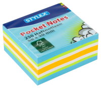 STYLEX® Mini-Haftnotizen 31285, Maße: 50 x 50 mm, 250 Blatt, farbig sortiert