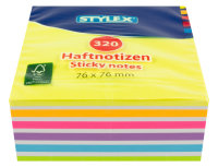 STYLEX® Neon-Haftnotizen 31286, Maße: 76 x 76 mm, 320...