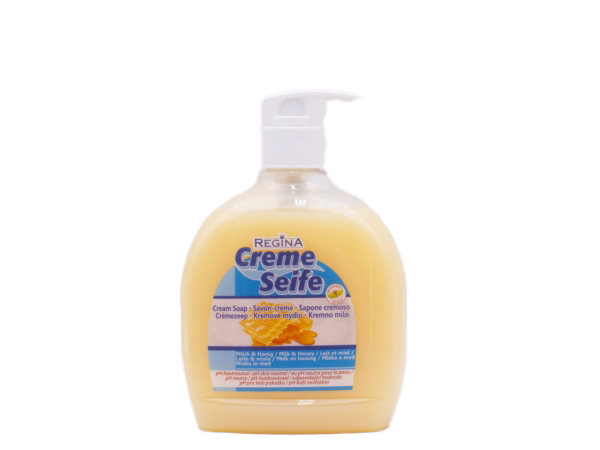 REGINA Hautschutz und Reinigung Creme-Seife, 500 ml, Milch & Honig